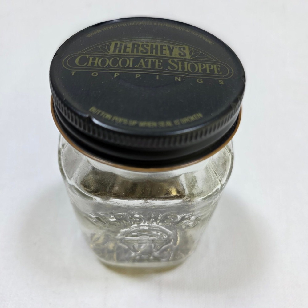 Hershey's Glass Jar OS Clear Vintage Chocolate Shoppe Advertising Safety Pins